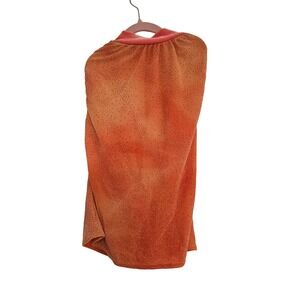Slinky Sheer Sparkle Ombre Orange Halter Top s